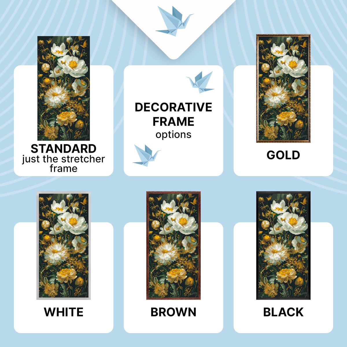 Paint by Numbers on a 40×80 cm Frame – Peonies with Metallic Paints – Flowers – LW 5232