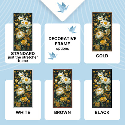 Paint by Numbers on a 40×80 cm Frame – Peonies with Metallic Paints – Flowers – LW 5232