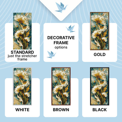 Paint by Numbers on a 40×80 cm Frame – Dandelions with Metallic Paints – Flowers – LW 5233