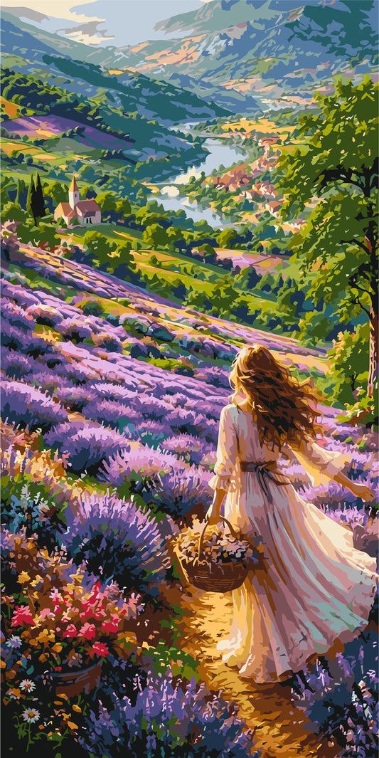 Paint by numbers – girl in a lavender field