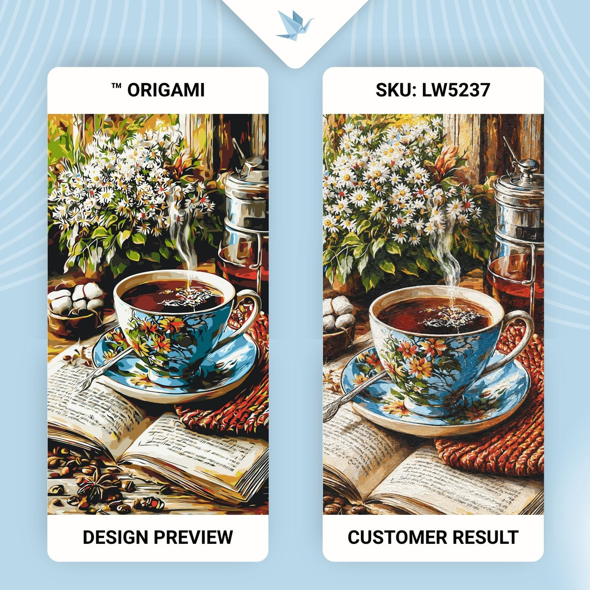 Paint by Numbers on a 40×80 cm Frame – Stories over a Cup of Coffee – Flowers/Still Life – LW 5237