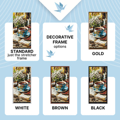 Paint by Numbers on a 40×80 cm Frame – Stories over a Cup of Coffee – Flowers/Still Life – LW 5237