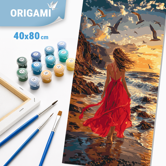 Paint by Numbers on a 40x80 cm frame - Facing the Horizon - Landscape/People - LW 5241