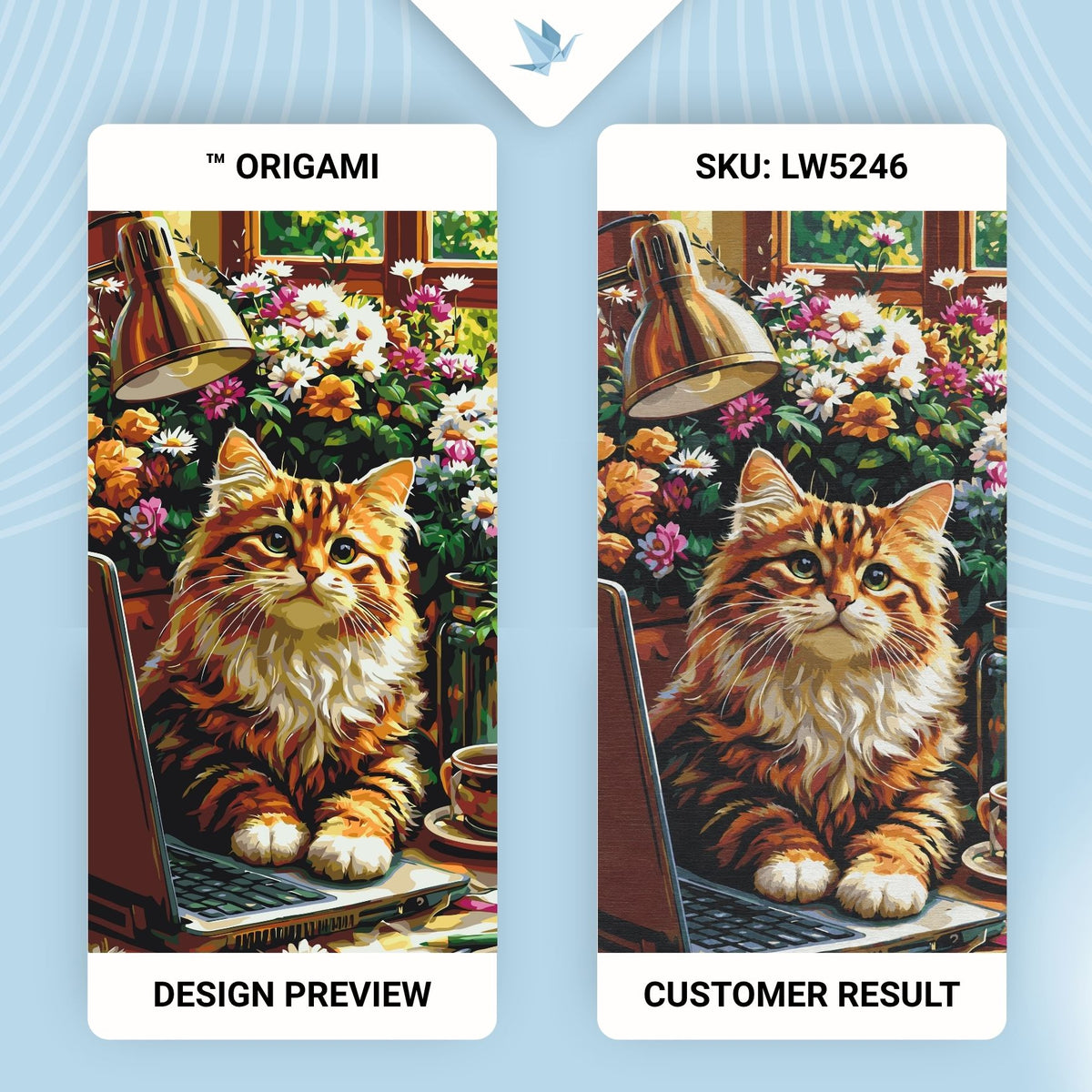 Paint by Numbers on a 40×80 cm Frame – Fluffy Office Manager (Cat) – Flowers/Animals – LW 5246
