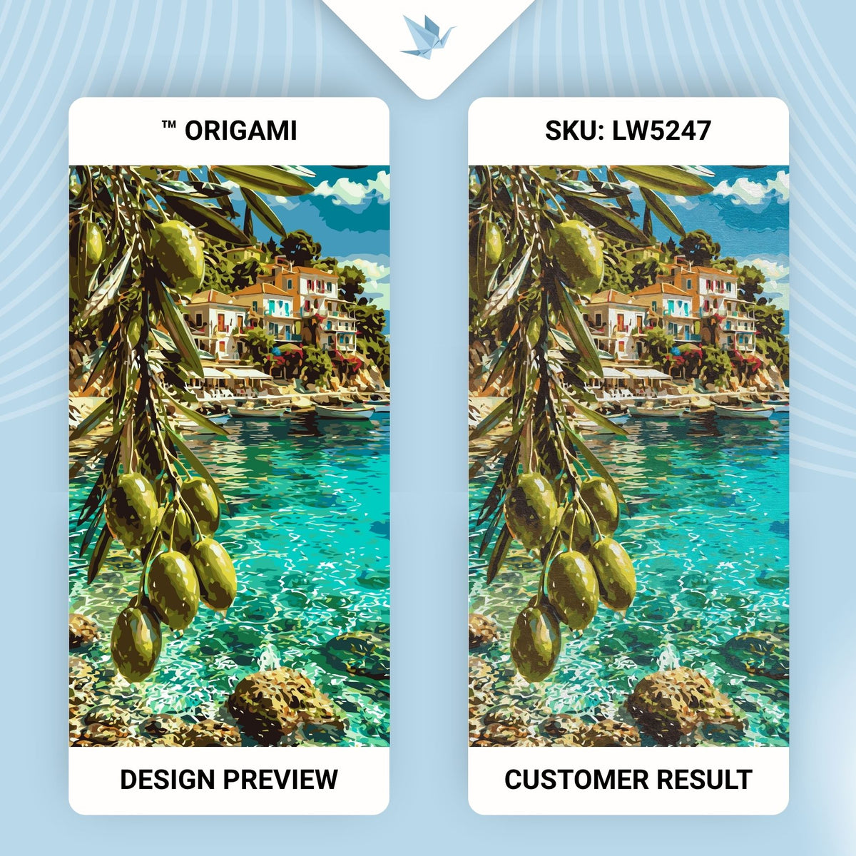 Paint by Numbers on a 40×80 cm Frame – Mediterranean Dream – Olive Paradise – Landscape – LW 5247