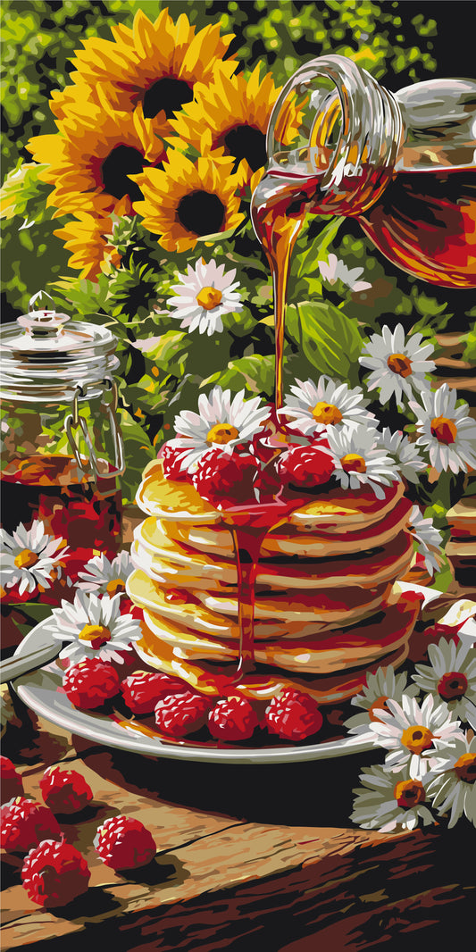 Paint by Numbers on a 40x80 cm frame - Raspberry Summer Morning - Still Life - LW 5248