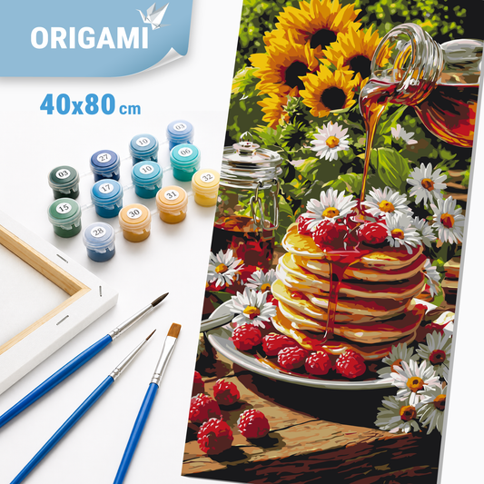 Paint by Numbers on a 40x80 cm frame - Raspberry Summer Morning - Still Life - LW 5248