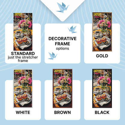 Paint by Numbers on a 40×80 cm Frame – Morning Coffee with Doughnuts – Flowers/Still Life – LW 5249