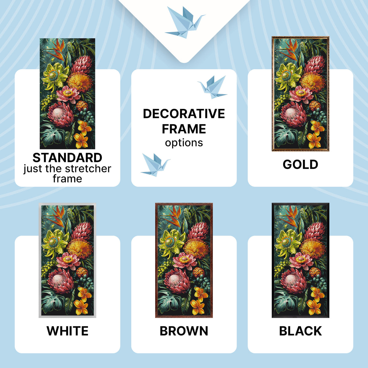 Paint by Numbers on a 40×80 cm Frame – Tropical Symphony – Flowers – LW 5251