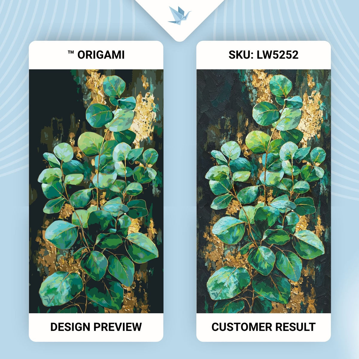 Paint by Numbers on a 40×80 cm Frame – Eucalyptus with Metallic Paints – Flowers – LW 5252