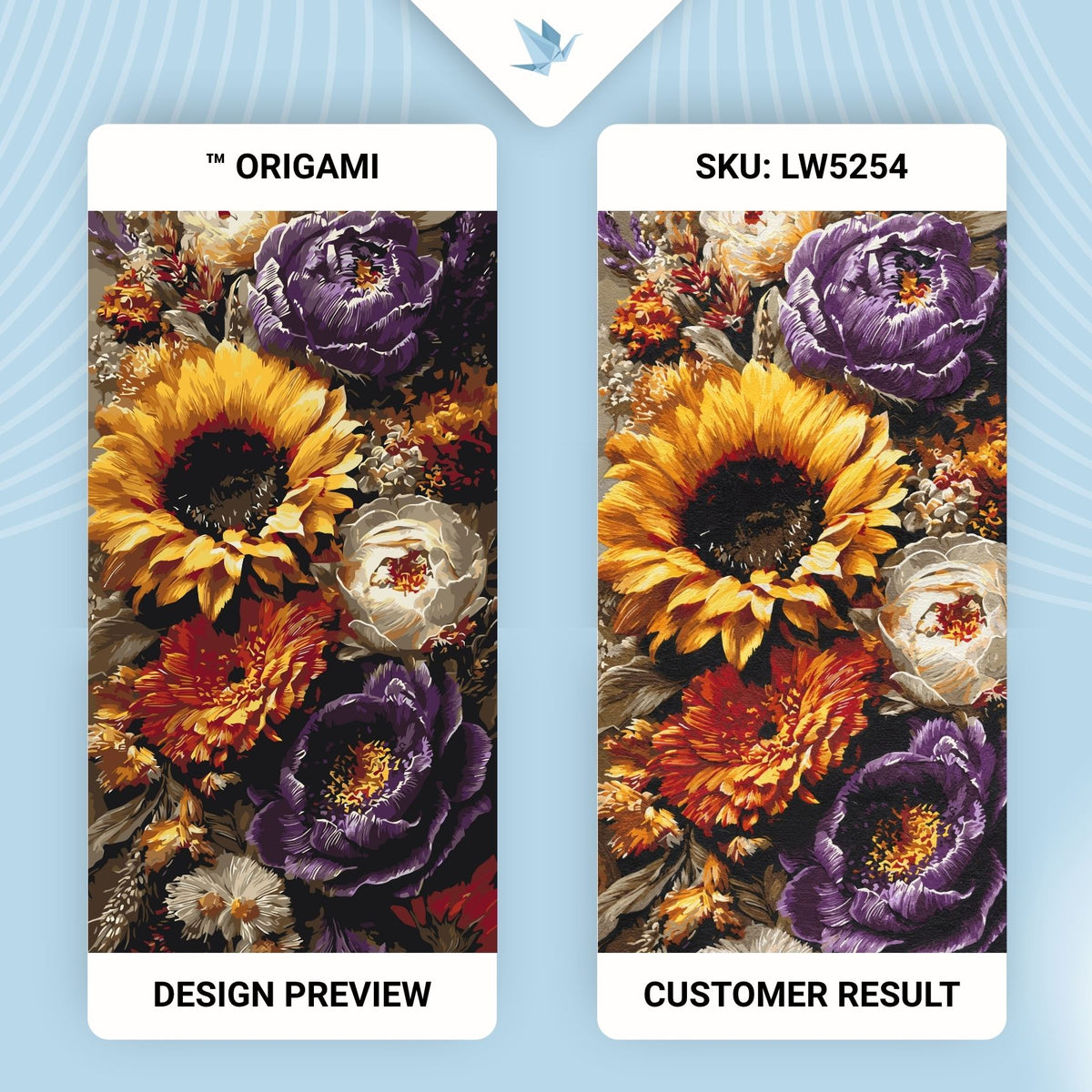 Paint by Numbers on a 40×80 cm Frame – Sunflower and Peonies – Flowers – LW 5254