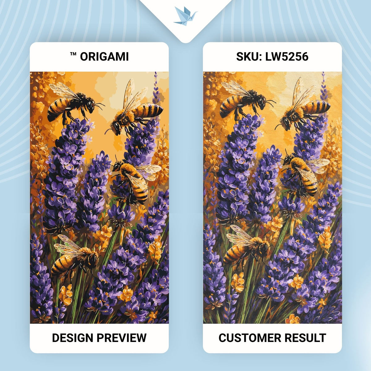 Paint by Numbers on a 40×80 cm Frame – Bees in the Lavender – Landscape/Flowers/Animals – LW 5256
