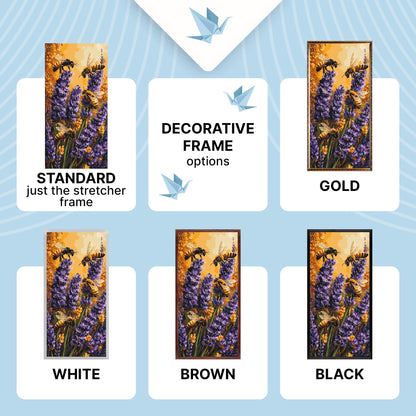 Paint by Numbers on a 40×80 cm Frame – Bees in the Lavender – Landscape/Flowers/Animals – LW 5256