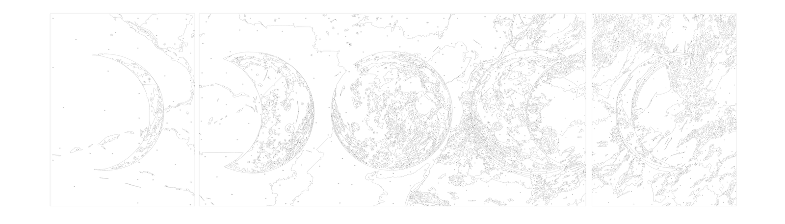 Paint by Numbers on a 40*50 cm frame - Gold of the Universe with metallic colors (triptych) LW 7000