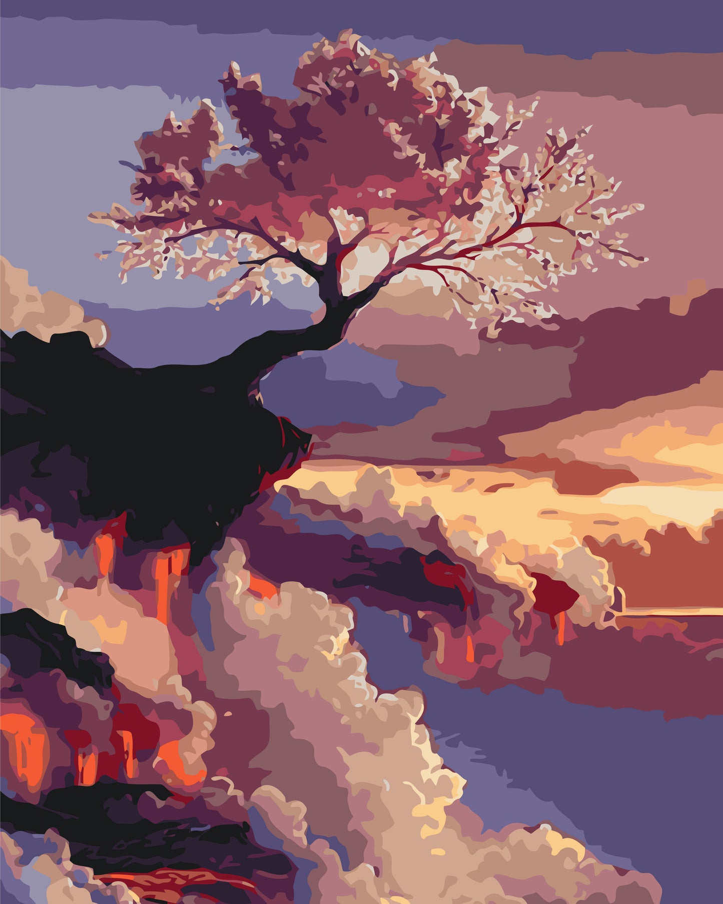 Maľovanie podľa čísel na ráme 40*50 cm - Sakura - Krajinka - LW 727