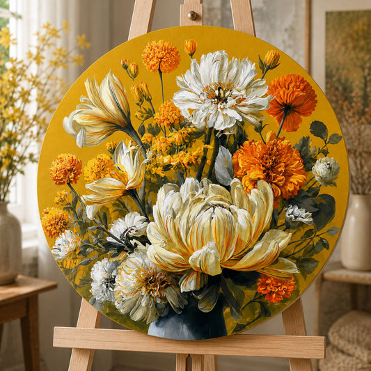 Okrúhle maľovanie podľa čísel Ø45 cm Kvety. Slnečná kytica OR 2006