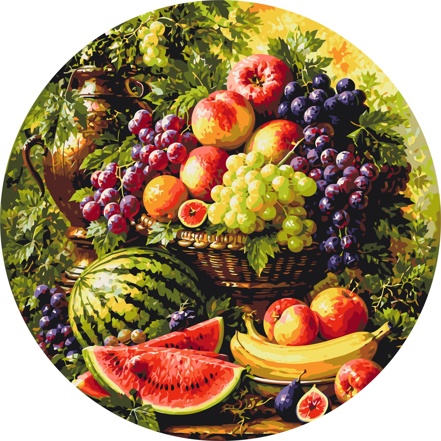 Okrúhle maľovanie podľa čísel Ø45 cm Zátišie. Ovocná rozmanitosť OR 2008