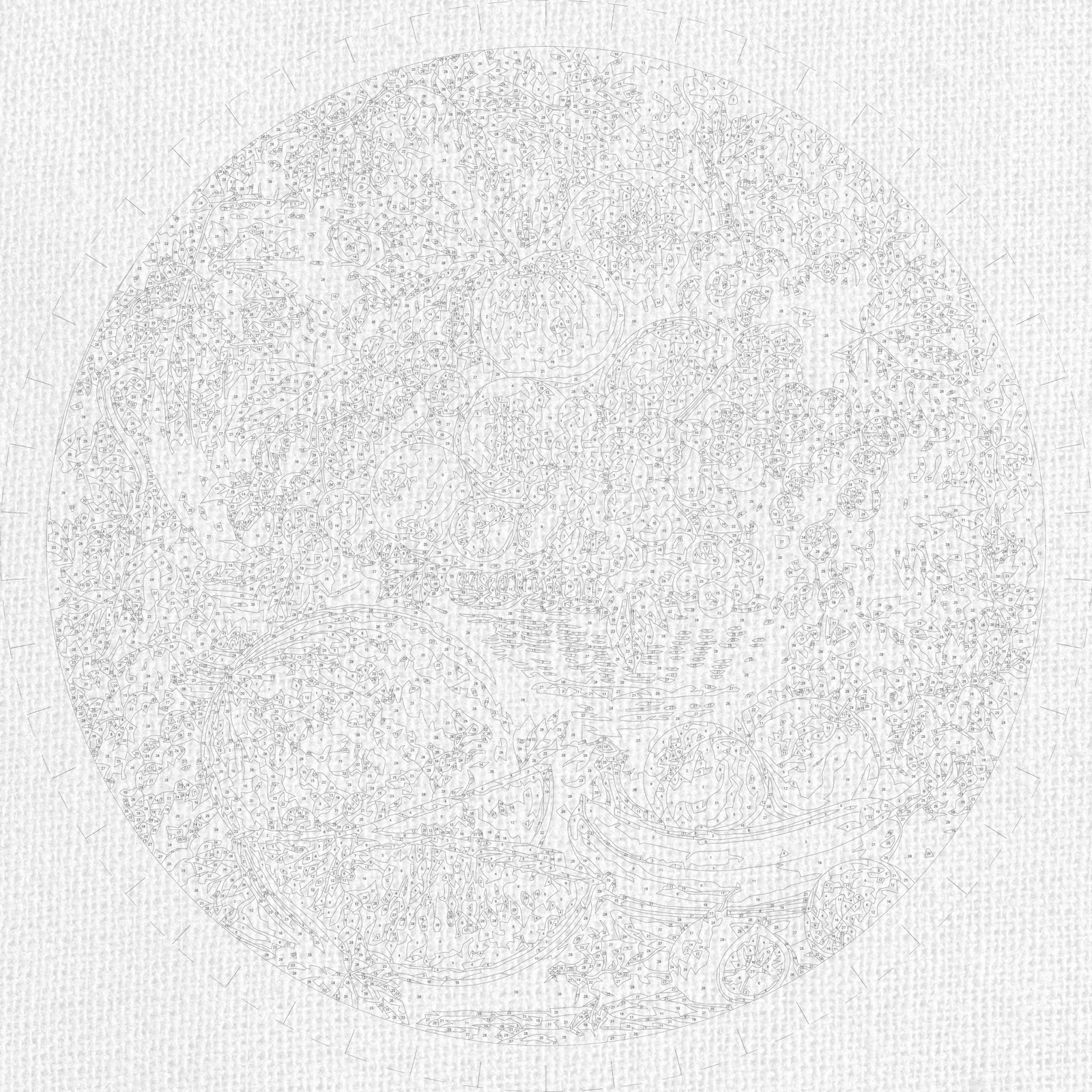 Okrúhle maľovanie podľa čísel Ø45 cm Zátišie. Ovocná rozmanitosť OR 2008