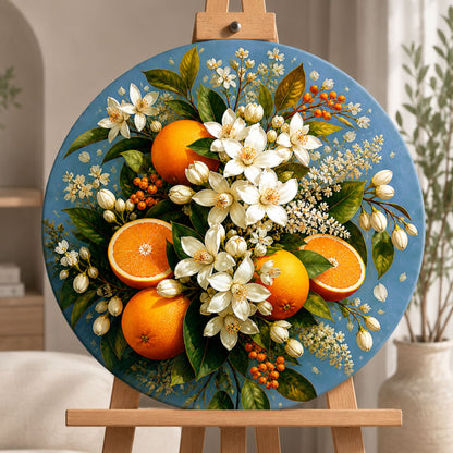 Okrúhle maľovanie podľa čísel Ø45 cm Zátišie. Citrusová vôňa OR 2010