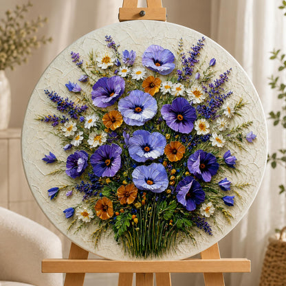 Okrúhle maľovanie podľa čísel Ø45 cm Kvety. Letná kytica OR 2011