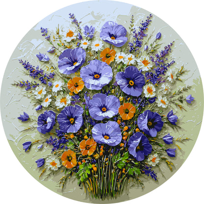 Okrúhle maľovanie podľa čísel Ø45 cm Kvety. Letná kytica OR 2011