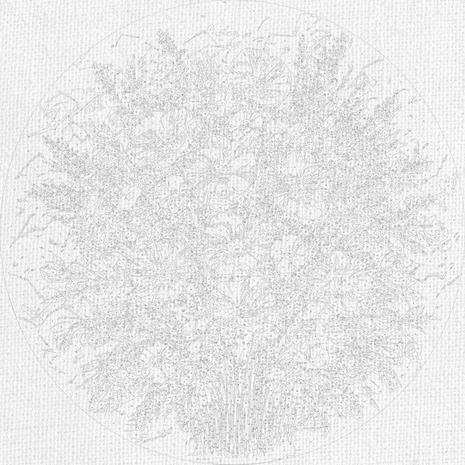 Okrúhle maľovanie podľa čísel Ø45 cm Kvety. Letná kytica OR 2011