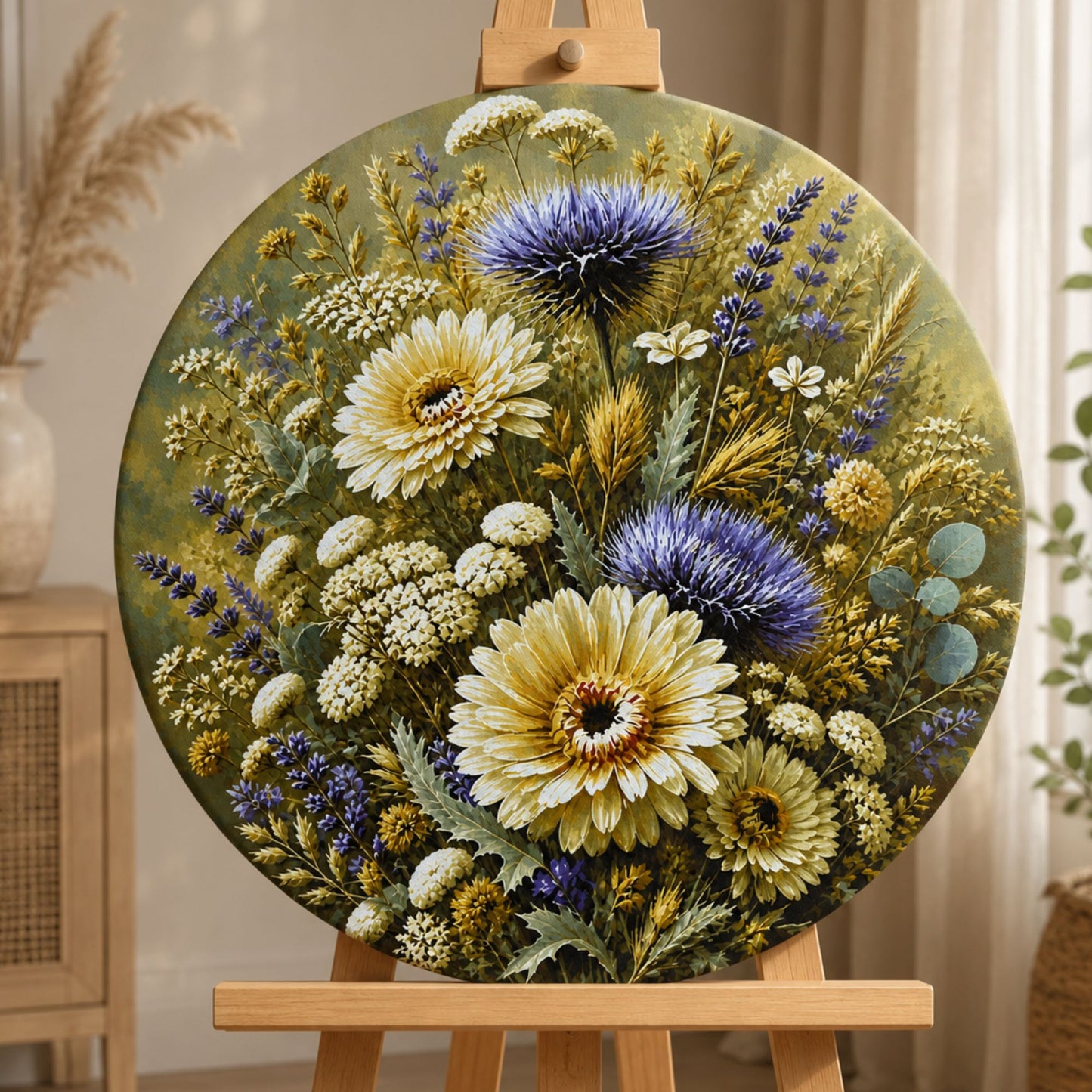Okrúhle maľovanie podľa čísel Ø45 cm Kvety. Poľná kytica OR 2012