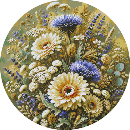 Okrúhle maľovanie podľa čísel Ø45 cm Kvety. Poľná kytica OR 2012