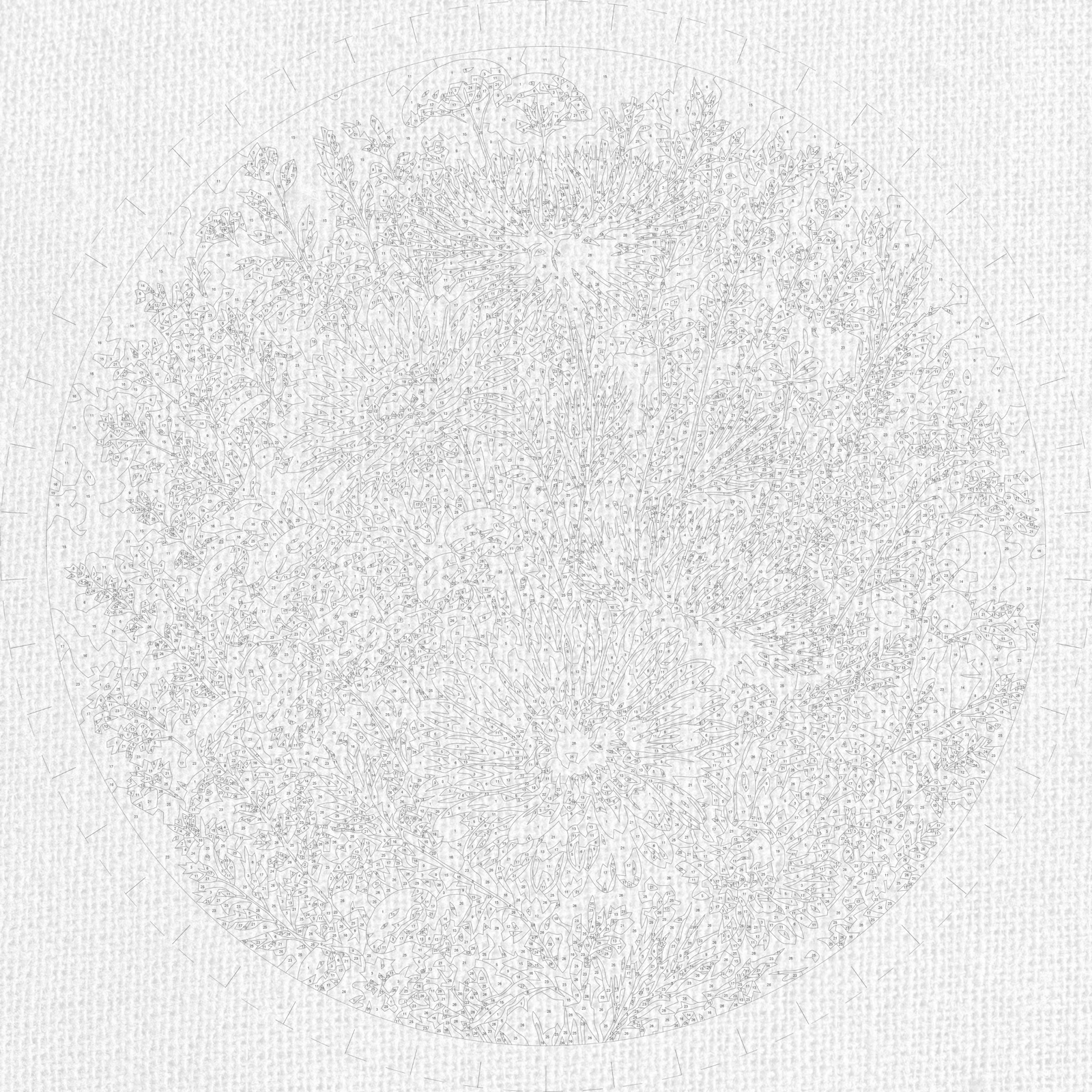 Okrúhle maľovanie podľa čísel Ø45 cm Kvety. Poľná kytica OR 2012