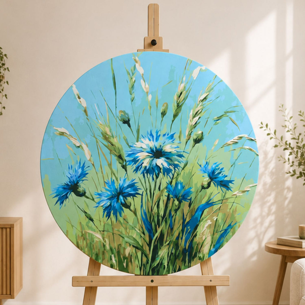 Round Paint by Numbers Ø40 cm – Wild Cornflowers – Flowers – OR 2047