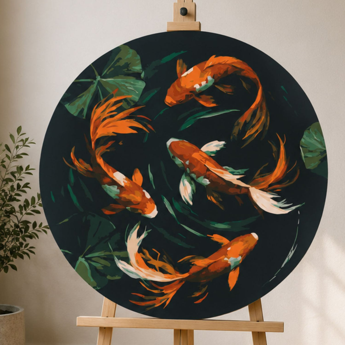 Round paint by numbers – Japanese koi carp