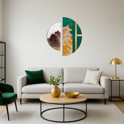 Paint by Numbers on a frame 70*70 cm Eastern Harmony with metallic colours (semicircles) OSR 1003