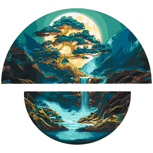 Paint by Numbers on a frame 70*70 cm Magic of the Night Land with Metallic Paints (semi-circles) OSR 1006