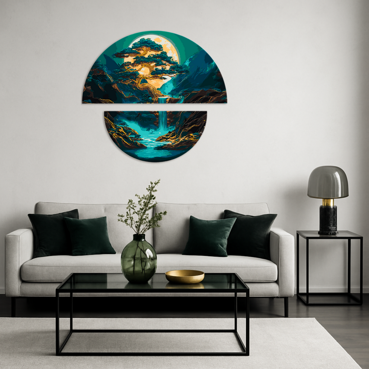 Paint by Numbers on a frame 70*70 cm Magic of the Night Land with Metallic Paints (semi-circles) OSR 1006