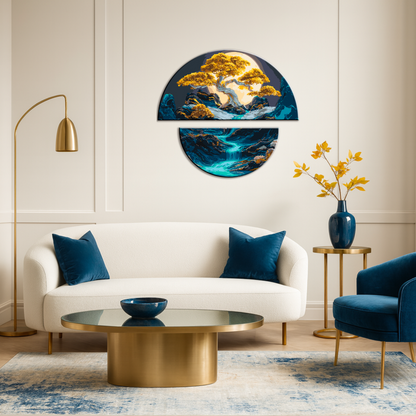 Paint by Numbers on a 70*70 cm frame Landscape. Night Harmony with Metallic Paints (Semicircles) OSR 1007