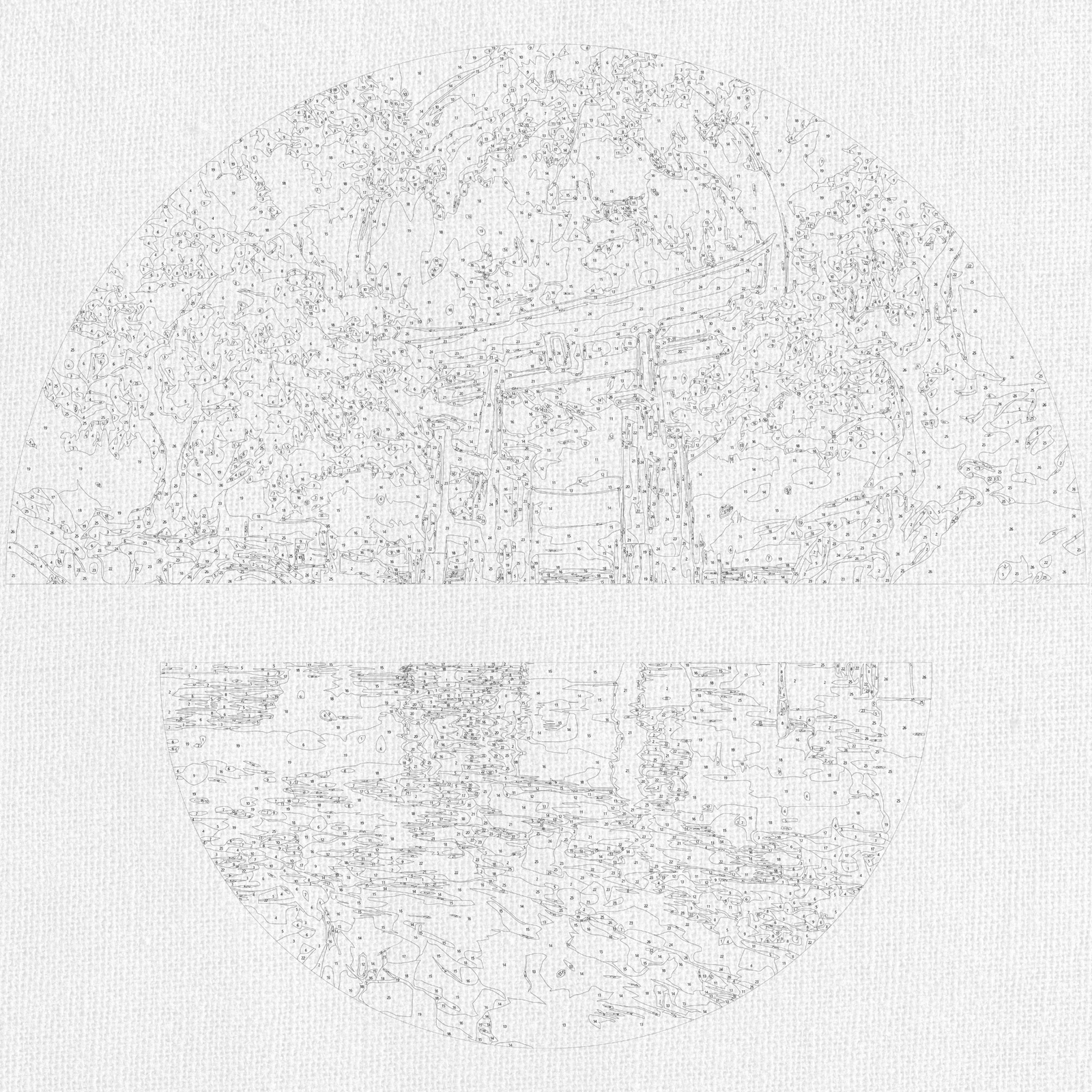 Maľovanie podľa čísel na ráme ⌀50 cm + ⌀70 cm - Japonská noc - Krajinka - OSR 1012