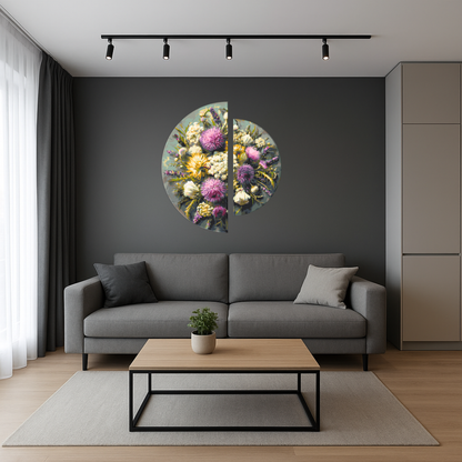Maľovanie podľa čísel na ráme ⌀50 cm + ⌀70 cm - Fialové leto - Kvety - OSR 1019