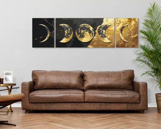 Paint by Numbers on a 40*50 cm frame - Gold of the Universe with metallic colors (triptych) LW 7000