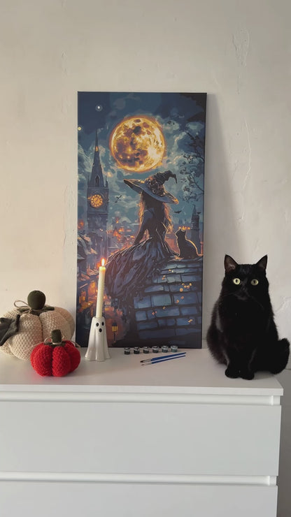 Paint by Numbers on a Frame 40*80 cm Young Witch with Metallic Paints LW 5130