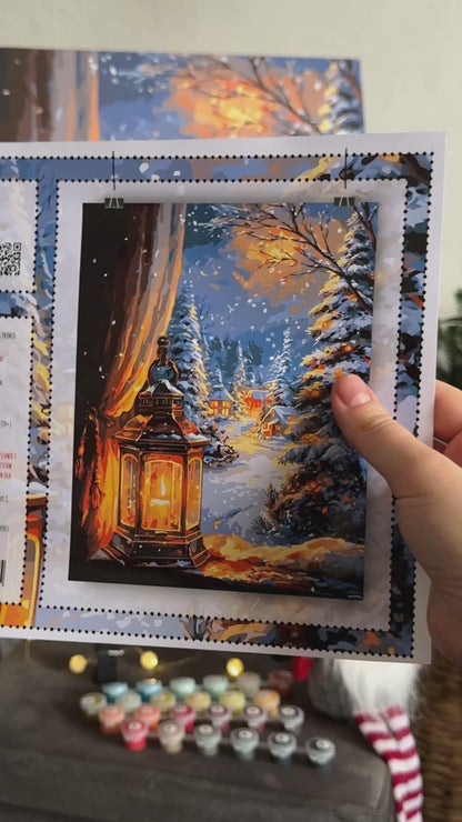Paint by Numbers on a 40*50 cm frame. Landscape. Winter Night LW 3549