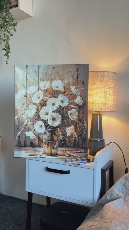Paint by Numbers on canvas 40*50 cm Flowers. Bouquet of Poppies with Metallic Paints LW 30491