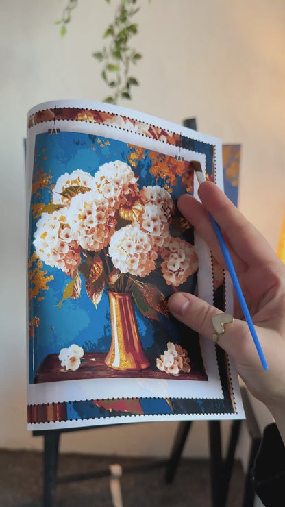 Paint by numbers on a 40*50 cm frame Flowers. Hydrangea bouquet with Metallic Paints LW 3295
