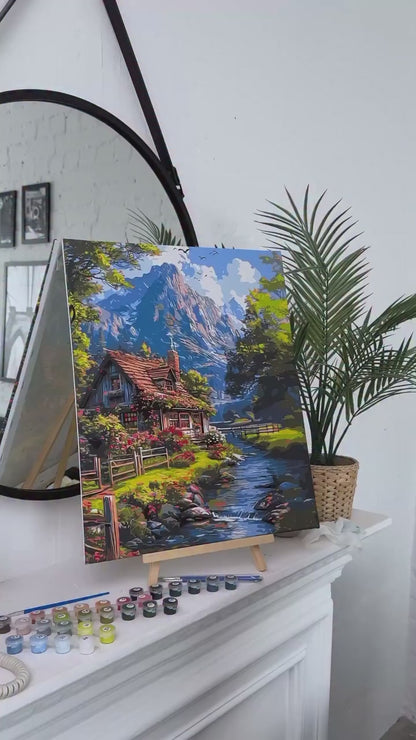 Paint by numbers on frame 40*50 cm landscape – Peaceful mountain life LW 3438