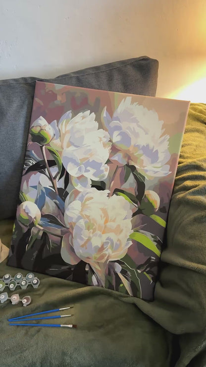 Paint by Numbers on a 40*50 cm frame – Flowers. Peony Harmony LW 3533
