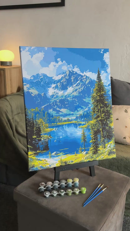 Paint by numbers on a 40*50 cm frame - Mountain Serenity LW 30990